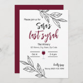 Laatste Syrah I bruids douche uitnodiging (Voorkant / Achterkant)