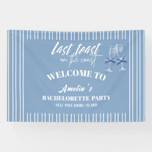 Laatste toast aan de kust blauwe vrijgezellenfeest spandoek