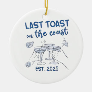 Laatste Toast aan de Kust Opgericht 2025 Keramisch Ornament