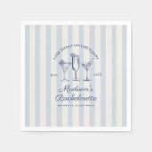 Laatste Toast Aan De Kust Stofblauw Gestreepte Servet (Voorkant)