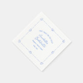 Laatste toast aan de kust vrijgezellenfeest blauw servet (Hoek)