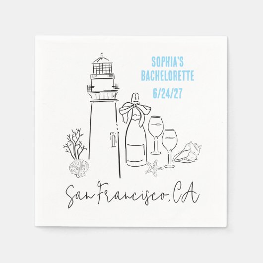 Laatste toast aan de kust vrijgezellenfeest servet (Voorkant)