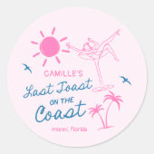 Laatste Toast Bachelorette Weekend Ronde Sticker (Voorkant)