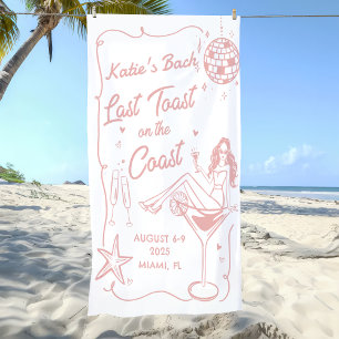 Laatste Toast Beach Roze Bachelorette Weekend Bann Spandoek