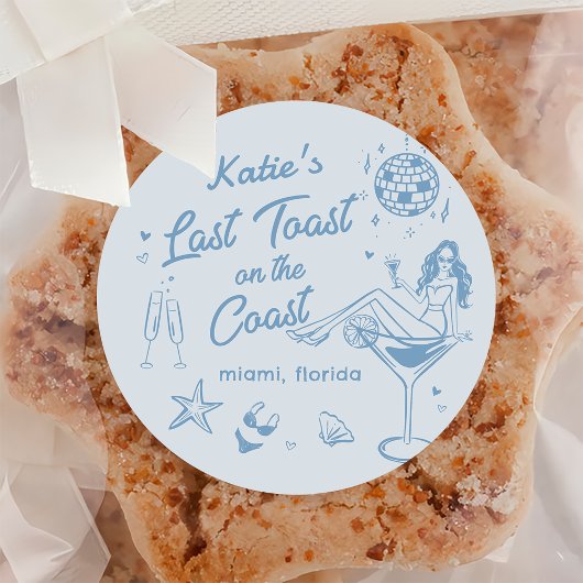 Laatste Toast Coast Beach Bachelorette Sticker