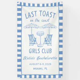 Laatste Toast Coast Beach Blauw vrijgezellenfeest Spandoek