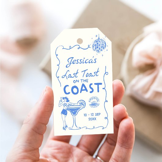 Laatste Toast Coast Beach vrijgezellenfeest Cadeaulabel