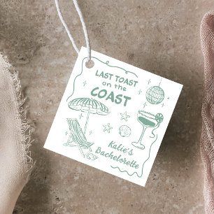 Laatste Toast Coast Handgetekende Groene Bachelore Bedankjes Labels