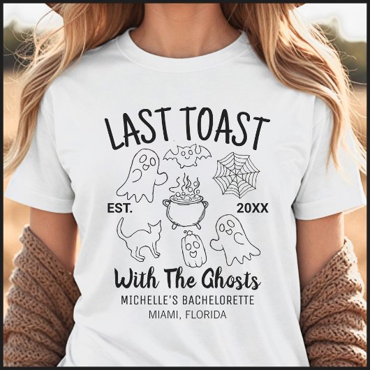 Laatste toast Halloween vrijgezellenfeest T-shirt