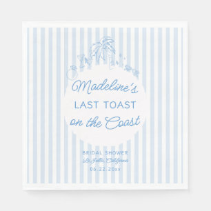 Laatste Toast Kustblauw Witte Chic Bruidsmeisjesfe Servet