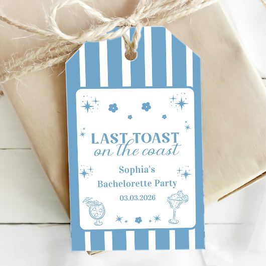 Laatste toast op de Coast Bachelorette Weekend Cadeaulabel
