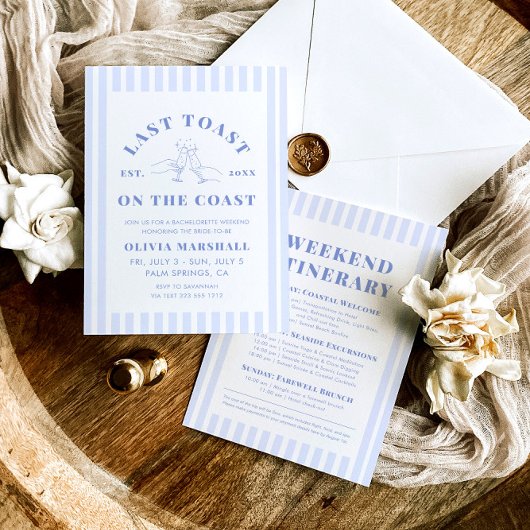 Laatste toast op de Coast Bachelorette Weekend Kaart
