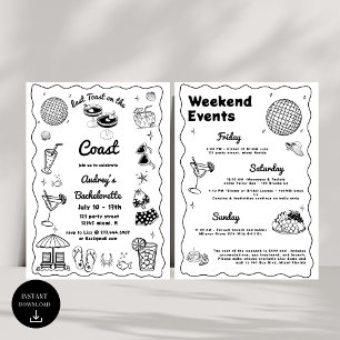 Laatste toast op de Coast Bachelorette Weekend Kaart