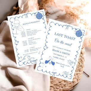 Laatste Toast op de Coast Bachelorette Weekend Par Kaart