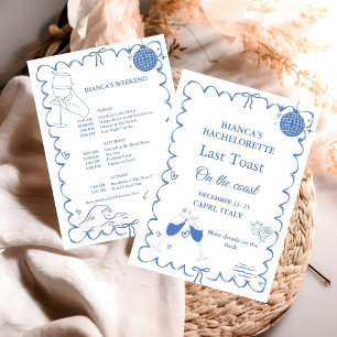 Laatste Toast op de Coast Bachelorette Weekend Par Kaart