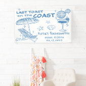 Laatste toast op de Coast Bachelorette Weekend Spandoek (Insitu)
