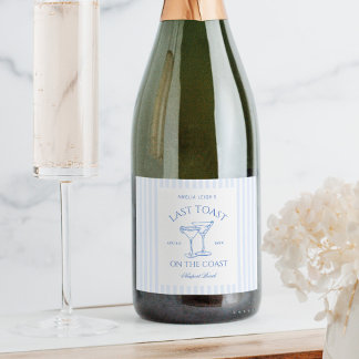 Laatste toast op de Coast Bachelorette Weekend Sparkling Wijnetiket