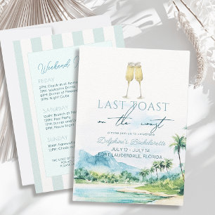 Laatste Toast op de Coast Beach Bachelorette Weeke Kaart