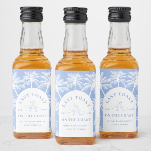 Laatste toast op de Coast Beach Coastal Bacheloret Likeurfles Etiket (Flessen)