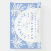 Laatste toast op de Coast Beach Coastal Bacheloret Spandoek (Verticaal)