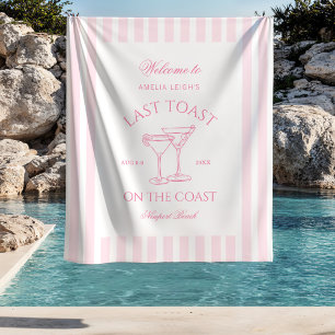 Laatste Toast op de Coast Beach Roze Bachelorette Wandkleed