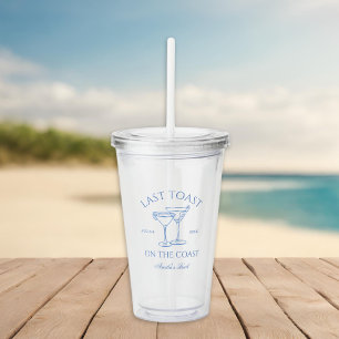 Laatste Toast op de Coast Blue Bachelorette Acryl Drinkbeker