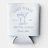 Laatste Toast op de Coast Blue Bachelorette Blikjeskoeler (Voorkant)