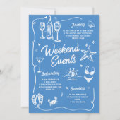 Laatste toast op de Coast Blue Bachelorette Weeken Kaart (Achterkant)