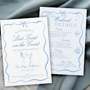 Laatste Toast op de Coast Script Bachelorette Part Kaart