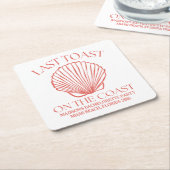 Laatste toast op de koraalkust vierkante kartonnen onderzetter (Schuin)