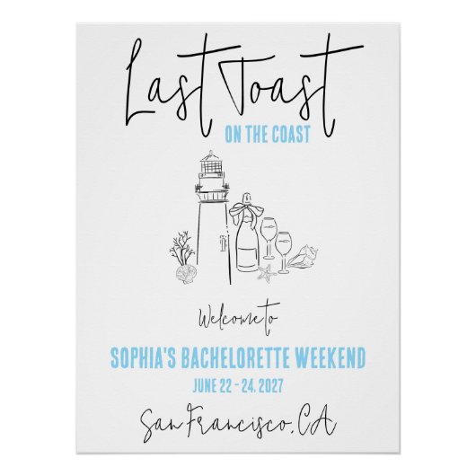 Laatste toast op de kust Afscheidscadeau Welcome Perfect Poster (Voorkant)