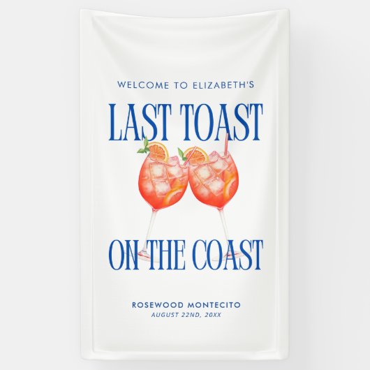 Laatste toast op de kust Aperol Spritz Bachelorett Spandoek (Verticaal)