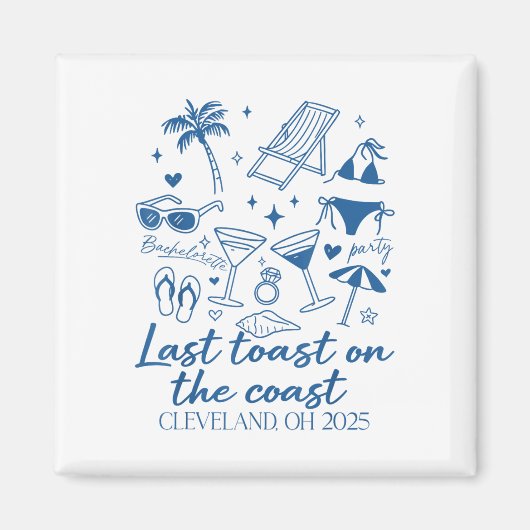 Laatste toast op de kust Bachelorette Beach Party  Magneet (Voorkant)
