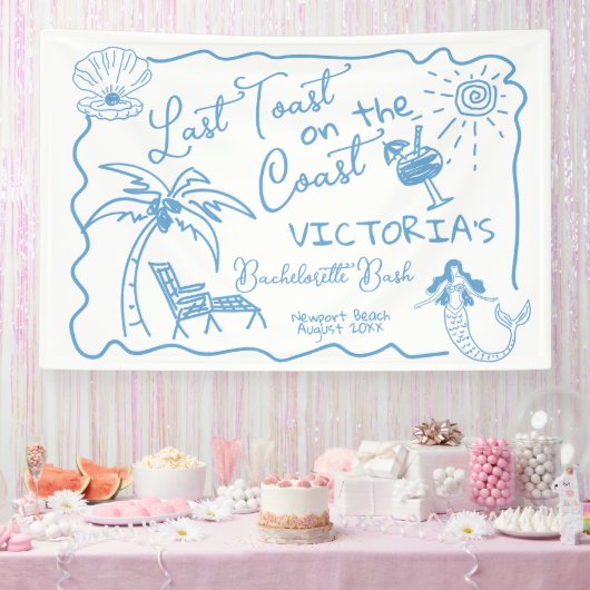 Laatste toast op de kust Bachelorette Party Spandoek (Feest)