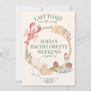 Laatste Toast op de kust Bachelorette Uitnodigen Bedankkaart