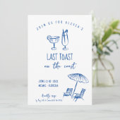 Laatste toast op de kust bachelorette weekend kaart (Staand voorkant)