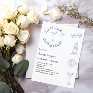 Laatste toast op de kust bachelorette weekend kaart