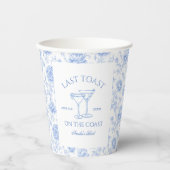 Laatste Toast op de Kust Bloemen Bachelorette Papieren Bekers (Voorkant)