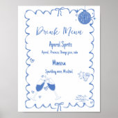 Laatste Toast Op De Kust Drink Menu bachelorette Poster (Voorkant)