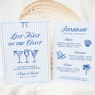 Laatste toast op de kust Elegante Hand getrokken B Kaart