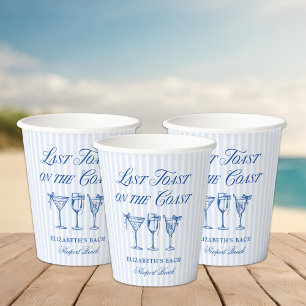 Laatste toast op de kust Elegante Hand getrokken B Papieren Bekers