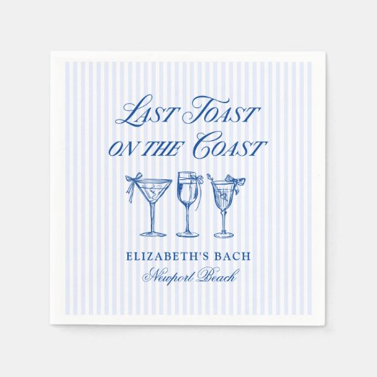 Laatste toast op de kust Elegante Hand getrokken B Servet (Voorkant)
