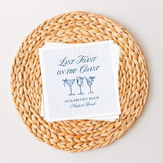 Laatste toast op de kust Elegante Hand getrokken B Servet