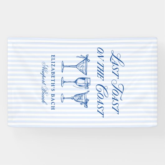 Laatste toast op de kust Elegante Hand getrokken B Spandoek (Horizontaal)