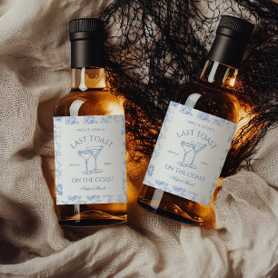 Laatste toast op de kust Floral Bachelorette Likeurfles Etiket