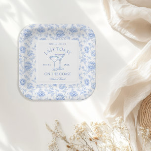 Laatste toast op de kust Floral Bachelorette Papieren Bordje