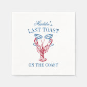 Laatste toast op de kust Lobster vrijgezellenfeest Servet (Voorkant)