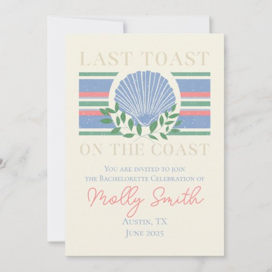 Laatste toast op de kust - Nautische Bachelorette Kaart (Voorkant)