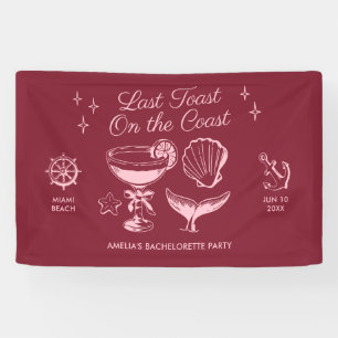 Laatste toast op de kust strand vrijgezellenfeest spandoek