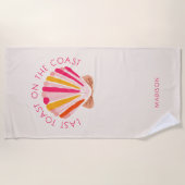 Laatste toast op de kust strand vrijgezellenfeest strandlaken (Voorkant)